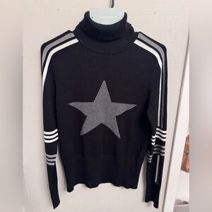 NWT ANTONIO MELANI Active Star Turtleneck Long Sleeve Statement Sweater